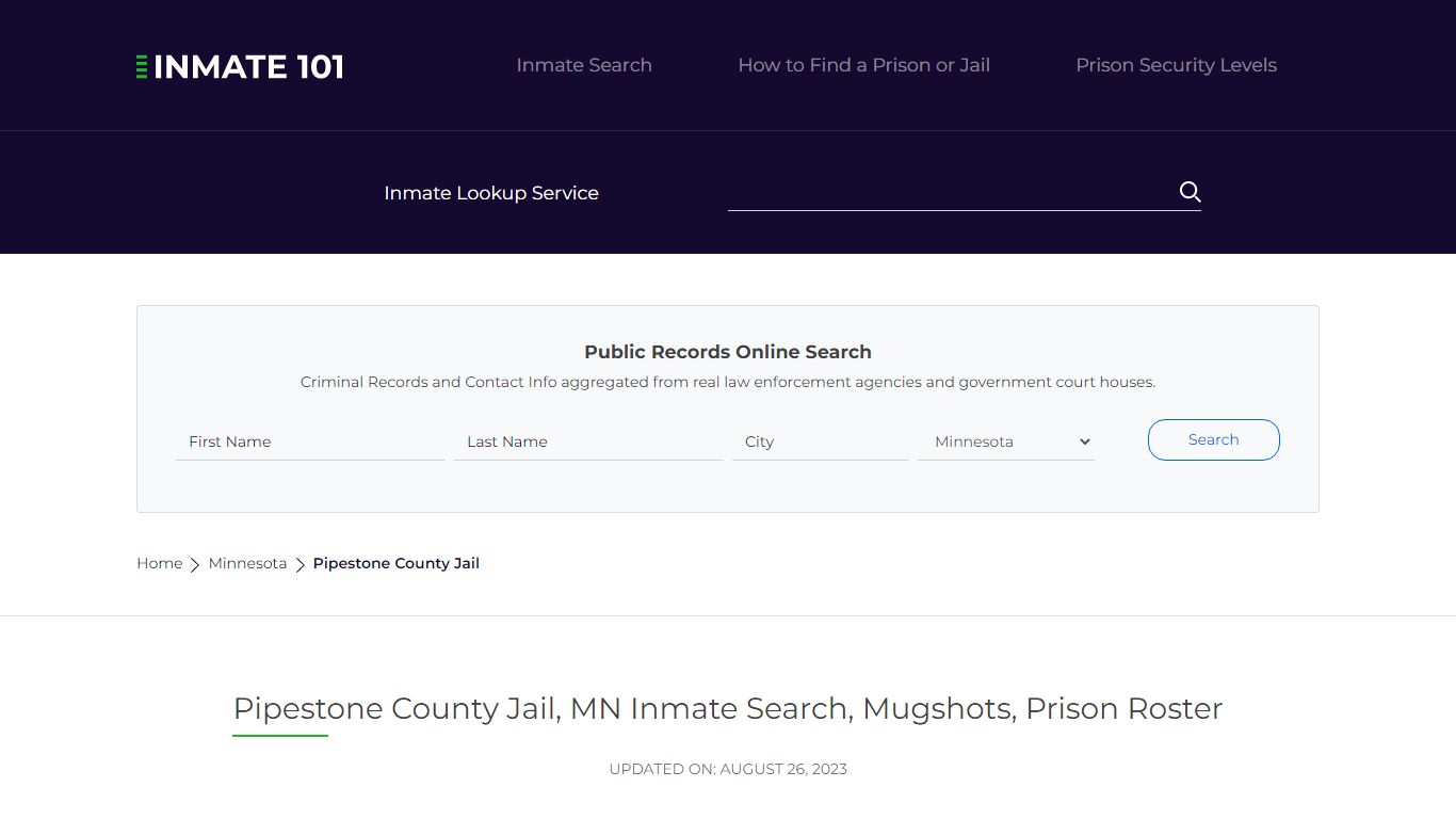 Pipestone County Jail, MN Inmate Search, Mugshots, Prison Roster