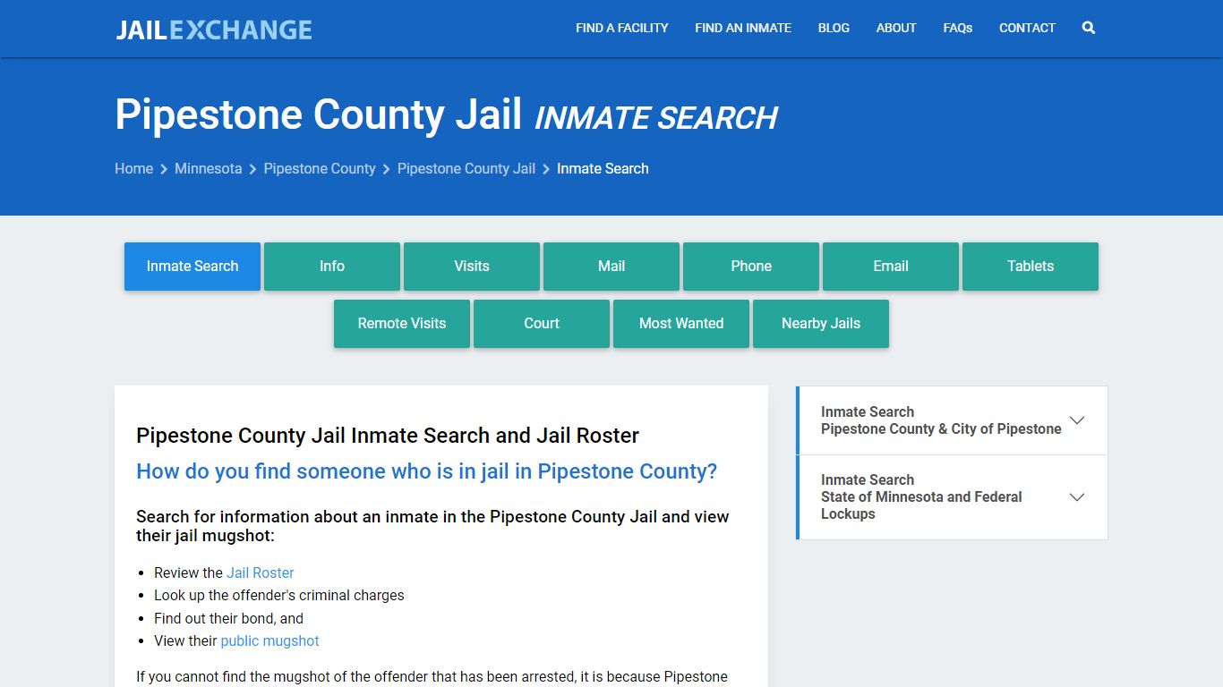 Inmate Search: Roster & Mugshots - Pipestone County Jail, MN